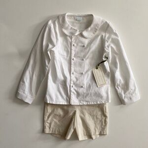 Edgehill Collection x Kristin Ellen Hockman Boys Gustav Linen Shorts Set Nwt 6